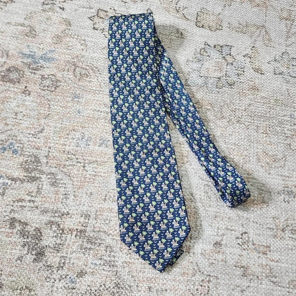 Vineyard Vines Martha's‎ Vineyard Silk Neck Tie Man Guitar Beach Palm Trees Prep